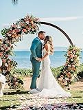 DearHouse Wooden Wedding Arch, 7.9FT Round Wood Arch Arches Backdrop Stand for Wedding Ceremony Birthday Party Bridal Shower Anniversary Candy Tables Decoration(6.9ftx7.9ft)