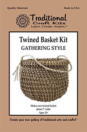 Traditional Craft Kits Twined Basket Weaving Kit (Gathering Style) - Weave Kit for Kids and Adults Complete with Basket Weaving Supplies and Instructional Booklets
