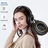 PHILIPS Over The Ear Studio Headphones for Recording Open Back Gaming Headset with Microphone Studio Monitor Headphones for PC DJ Music Piano Guitar with Detachable Mic and Audio Jack SHP9600MB