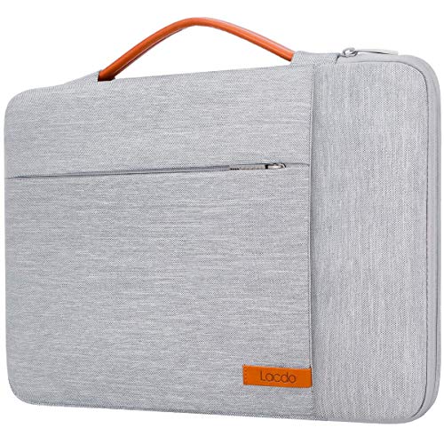 Lacdo 360° Protective Laptop Sleeve Case for 14 inch New MacBook Pro M4/M3/M2/M1 Chips Pro Max A3112 A3401 A3185 A2918 A2992 A2779 2024-2021 | 13.8" Surface Laptop 7th Copilot+PC Computer Bag, Gray