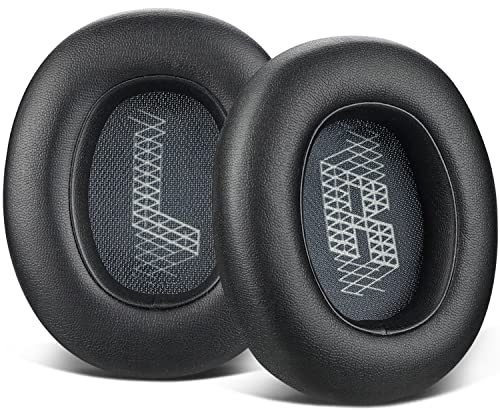SOULWIT Replacement Ear Pads for JBL E65BTNC/Live 650BTNC/Duet NC Over-Ear Headphones, Earpads Cushions with Softer Leather, Noise Isolation Foam - Black