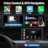 HAUXIY Wireless Apple Carplay Screen for Car, 7" HD Touchscreen with Portable Apple Carplay & Android Auto Car Stereo with Backup Camera, GPS Navigation/Mirror Link/Voice Control/Bluetooth