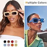 Pibupibu 8 Pack Rectangle Sunglasses for Women Bulk, Colorful Cute Y2k Square Chunky Sunglasses Set Party Favors