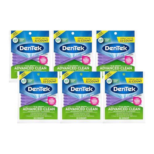 DenTek Slim Brush Interdental Cleaners 32 Count (Pack of 6)