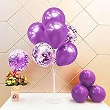 ZJDHPTY Purple Balloon Stand Centerpiece Table Decorations for Birthday Bridal Shower Wedding Engagement Mother's Day Graduation Halloween Party Decorations(Purple set4)