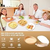 Air Fryer Paper Liners, 125Pcs Parchment Paper for Baking, Air Fryer Disposable Paper Liner for Microwave, Non-Stick, Oil-proof and Water-proof for Easy Cleanup(125, 9''Round)