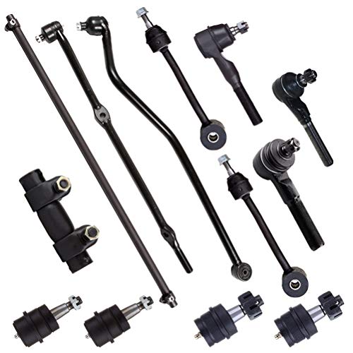SOSOPART 13pc Set Front Suspension Kit Ball Joint Sway bars Tie Rod End Adjusting Sleeve Track Bar Replacement for Jeep for Wrangler
