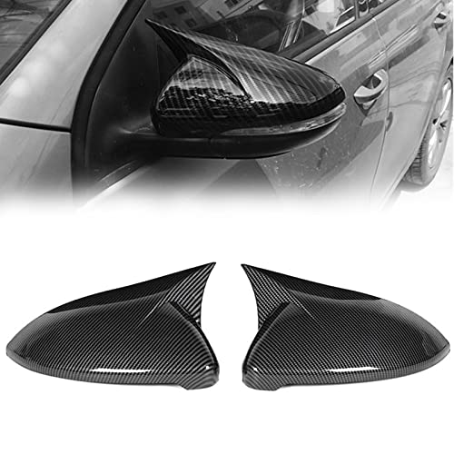 Fouedy 2pc Carbon Fiber Rear View Mirror Covers Caps,Replacement Rearview Mirror Covers,Fits for VW Golf MK7 MK7.5 Base GTI R 2013 2014 2015 2016 2017 2018