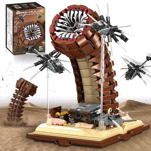 Sandworm Monster Building Blocks for Adults, Equipped with Suspended Ornithopter Building Set for Boy 8-12, Classic Movie Construction Building Blocks Toy for Movie Fans, 1688Pcs