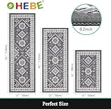 HEBE Boho Kitchen Rug Sets 3 Piece with Runner Non Slip Kitchen Rugs and Mats Washable Kitchen Mats for Floor Thick Kitchen Floor Mat Carpet Runner Rugs for Hallway Laundry Holiday Decor