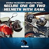 BigPantha Motorcycle Helmet Lock & Security Cable - Black Carabiner Combination Lock Secures Your Helmet, Jacket, Gloves, or Bag - Helmet Lock with Free Carry Pouch & a Small Flashlight