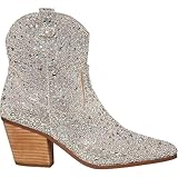 Betsey Johnson Women's Diva Western Boot, Rhinestone, 8