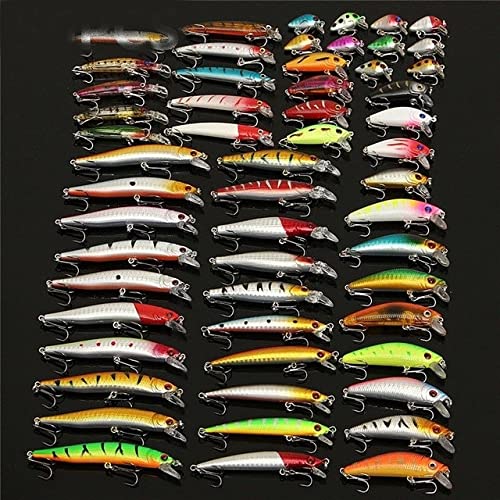 56 Pcs/lot Almighty Mixed Fishing Lure Bait Set Wobbler Crankbaits Swimbait Minnow Hard Bait Spinners Carp Fishing Tackle