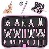 Toolour Jewelry Pliers Set Jeweler Making Tools for Adults,11pcs Professional Jewelry Pliers Tool Kit with Jewellery Making Supplies for DIY Beading Crafting Crimping Cutting Repair