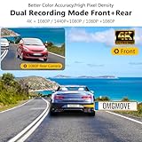 Z-Edge Z3D 4K Front and Rear Dash Cam with WiFi, GPS, Dual Cam, Car DVR, Night Vision, Parking Mode, G-Sensor, Loop Recording