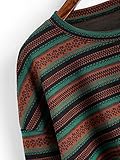 ZAFUL Women's Tribal Ethnic Graphic Cropped Knitwear Bohemian Long Sleeve Pullover Sweater Boho Drop Shoulder Knitted Top Multicolored