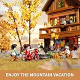 FUNWHOLE Mountain-Cabin House Lighting Building-Bricks Set - Friends Mountain House and Treehouse Collection LED Light Building Set 2255 Pcs for Adults and Teen