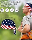 Foaincore 8 Pack Do Rag Skull Caps for Men Sweat Wicking Doo Rags Cooling Helmet Liner Cycling Motorcycle Bandana (Classic Color,American Flag Style) Multicoloured