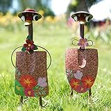 HONGLAND Metal Duck Outdoor Decor, Duck Couple Garden Decor, Shovel Ornaments Duck Garden Statues Farmhouse Patio Balcony Garden Gifts for Women 2 Pack