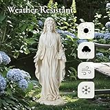 LuxenHome Virgin Mary Statue Outdoor, 30'' Religious Garden Statue, Blessed Mother Outdoor Statue, Virgen De Guadalupe Statues, Large Outdoor Garden Statues, Sculptures Decorations Home Yard Patio