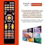 (Pack of 2) Universal TV Remote for Samsung,LG, Sony, Sharp, Vizio, Philips, Toshiba, Hitachi, Sanyo, JVC, TCL, Hisense, Vestel, Seiki, Insignia, Magnavox, haier, Panasonic All Series TV (FCWN001)