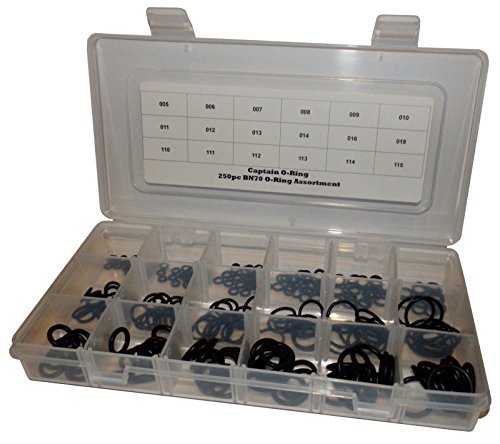 Captain O-Ring - 250pc Universal SAE NBR O-Ring Assortment Kit