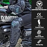 DUHAN Motorcycle Shin Guards 4Pcs Elbow Guard and Knee Pads Adjustable Anti-Slip Motorcycle Protective Gear for Men and Women Motorcycle/Cycling/Skating (4 Pcs Set)