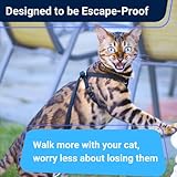 Houdini™ Escape Proof Cat Harness and Leash Set by OutdoorBengal for Walking Cats and Kittens (Soft Mesh, Medium Cat)