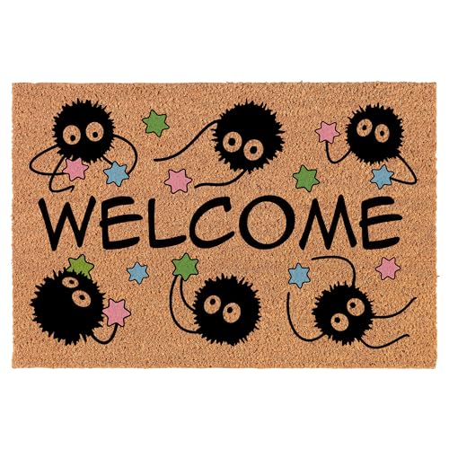 Coir Doormat Front Door Mat New Home Closing Housewarming Gift Anime Welcome (30" x 18" Standard)