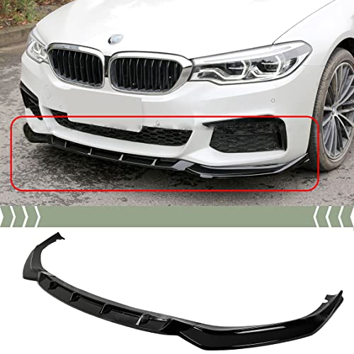 Syon Auto FITS 2017-2020 BMW G30 5 SERIES M SPORT GLOSSY BLACK SP STYLE FRONT BUMPER LIP KIT