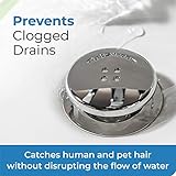 TubShroom Bathtub Drain Protector and Hair Catcher - 2 Pack, Chrome - Fits 1.5" - 1.75" Bathtub and Shower Drains