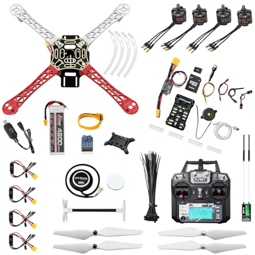 HAWK'S WORK F450 Drone Kit to build, DIY Quadcopter Set, Frame + Pixhawk + GPS + Power Module + ESC + Brushless Motor + Prop + Battery + RC Transmitter&Receiver + Accessory + Guild Book&Video(Latest Upgrade)