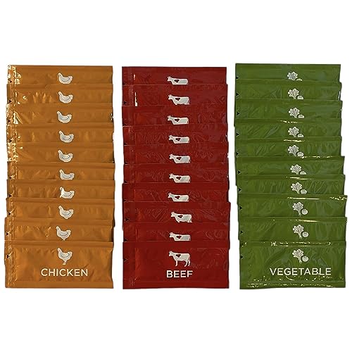 Savory Choice Broths Reduced Sodium Broth Variety Pack 10 each Beef, Chicken and Vegetable Concentrates (30 Total) Make Great Soups Gluten Free Dairy Free