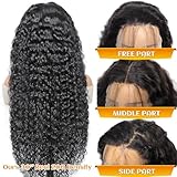 30 Inch Deep Wave Lace Front Wigs Human Hair 200 Density 13x6 HD Lace Front Wigs Human Hair Pre Plucked Brazilian Curly Wig Human Hair Wet Wavy Glueless Frontal Wigs Human Hair Black Deep Wave Wig