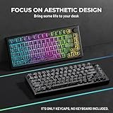 HITIME XVX Shine Through Keycaps w/IMD Tech, Custom Topographic Keycaps 60 75 100 Percent, Black Keycap Set Lines Backlit, OEM Profile Keycap, Side Printed Keyboard Keycaps for Keyboards(Only Keycaps)