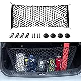 Amiss Cargo Net Stretchable, Car Exterior Accessories, Adjustable Elastic Trunk Storage Net with Hook for SUVs, Cars and Trucks (35.4x15.8 Inch)