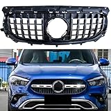 Front Grille Racing Grill Compatible For Mercedes Benz H247 GLA CLASS 2024-2025 Black/Silver Car Upper Bumper Hood Mesh Grid(Silver)