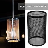 OSALADI Lamp Shades for Table Lamps Pendant Light Shade Black Metal Wire Mesh Cylinder Lamp Shade Small Drum Lampshade Modern Light Cover for Hanging Light Wall Scone Decor