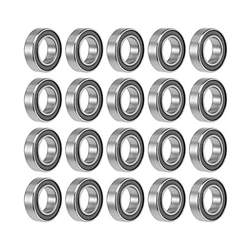 uxcell MR148-2RS Deep Groove Ball Bearings 8mm Inner Dia 14mm OD 4mm Bore Double Sealed Chrome Steel Z2 20pcs