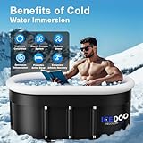 Wxtkkom Upgraded 175 Gal XXL Large Oval Ice Bath Tub with Air Ring, Multi-Layered Portable Cold Plunge Tub for Athletes, Foldable & Inflatable Full-Body Cold Tub Recovery at Home, Outdoors,Gym Use