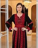 TAMRRA Women’s Abaya Long Sleeve Muslim Dress Ramadan Arabic Abaya with Beautiful Embroidery