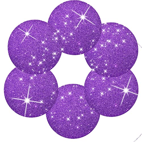 Placemats Purple Placemats Purple Dark Sparkly Glitter Shinning Place Mat Set of 4 Table Mats 15.4 inch for Kitchen Dining Table Holiday Party