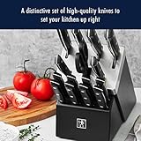 HENCKELS Solution Razor-Sharp 16-pc Self Sharpening Knife Block Set, Chef Knife, Bread Knife, Steak Knife, German Engineered Informed by 100+ Years of Mastery