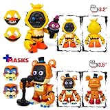 Set 12 pcs Inspired by Game Five Night at Freddys Toys | Mini Figures with Masks | FNAF Action Figure [Rockstar Bonnie, Montgomery Gator, Chica, Human Security, Radioactive Foxy etc.]