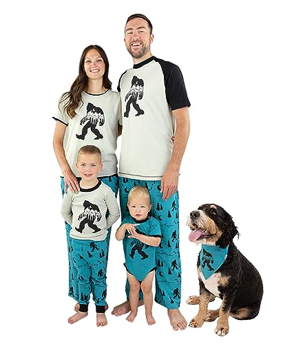 Lazy One Matching Sasquatch Pajamas for Family, Bigfoot Pajama Sets for Adults, Teens, Kids, Baby, and Dog! (Kids, 8)