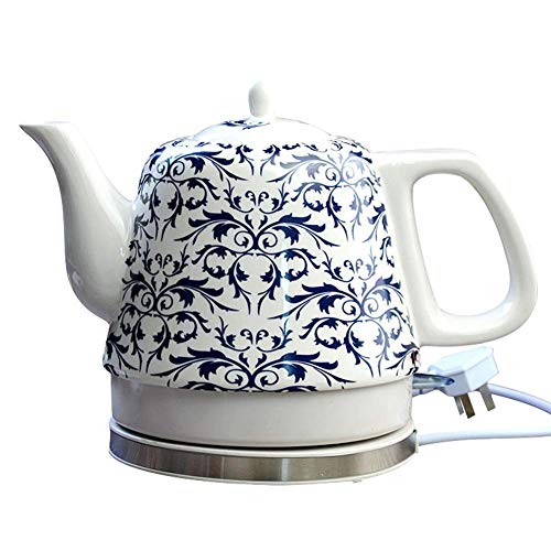 Wireless Ceramic Electric Kettle Teapot, 1.2L Retro Teapot, 1200W Fast Water for Tea, Coffee, Soup, Remote Power Off, Dry Barrel Protector - Blue, A (B) (B) (A)