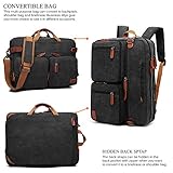 CoolBELL 15.6Inches Convertible Backpack Messenger Shoulder bag Laptop Case Handbag Business Briefcase Multi-functional Travel Rucksack Fits 15.6 Inch Laptop For Men/Women (Cancas Black)