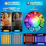 GVM RGB LED Video Lighting Kit, 800D Studio Video Lights with Panel, APP Control for YouTube Photography Lighting, , 3200K-5600K, 8 Kinds of The Scene Lights, 3 Packs