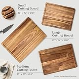 SMIRLY Wood Cutting Boards For Kitchen Meal Prep & Serving, Bamboo Cutting Board Set, Charcuterie Chopping Boards and Wooden Cutting Boards for Kitchen