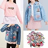 MISDONR 30pcs Girls Iron on Patches for Clothing Jackets DIY Sew Embroidered Applique Decorative Repair Patches